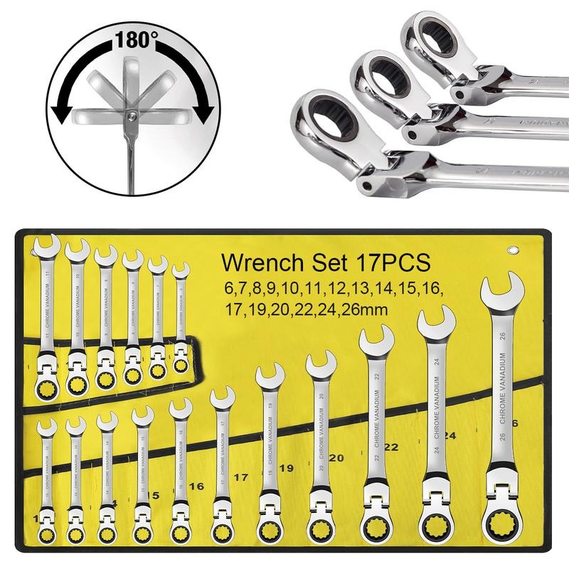 14/16/17 Pcs Ratcheting Wrench Set
