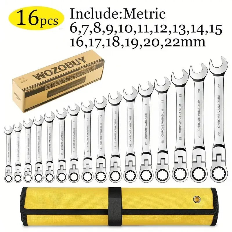 14/16/17 Pcs Ratcheting Wrench Set