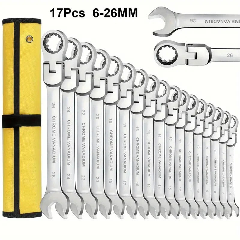 14/16/17 Pcs Ratcheting Wrench Set